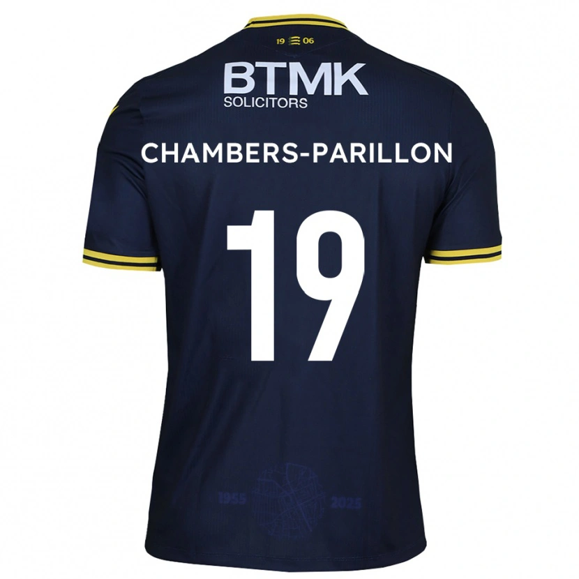 Danxen Criança Camisola Leon Chambers-Parillon #19 Azul Marinho Amarelo Principal 2025/26 Camisa Brasil