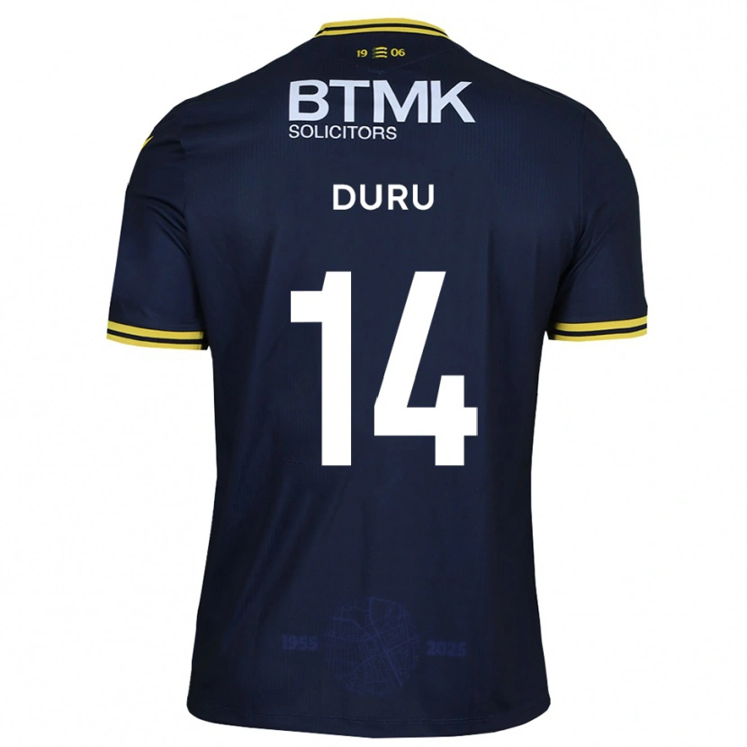 Danxen Criança Camisola Chinedu Duru #14 Azul Marinho Amarelo Principal 2025/26 Camisa Brasil