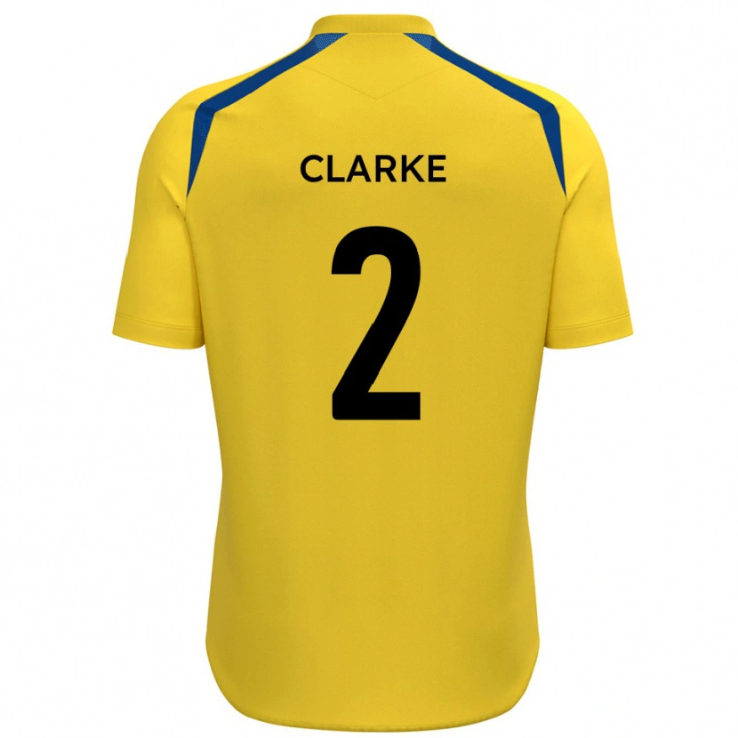 Danxen Criança Camisola James Clarke #2 Amarelo Azul Principal 2025/26 Camisa Brasil