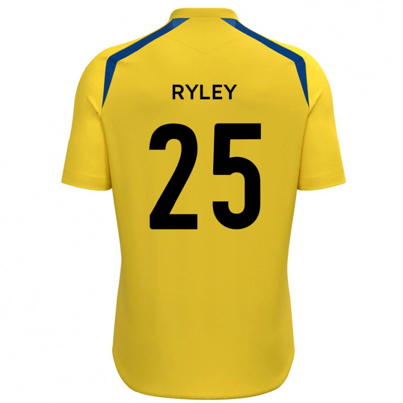 Danxen Criança Camisola Kian Ryley #25 Amarelo Azul Principal 2025/26 Camisa Brasil