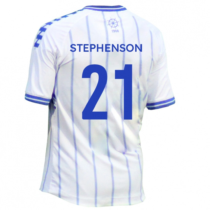 Danxen Criança Camisola Louis Stephenson #21 Branco Azul Principal 2025/26 Camisa Brasil