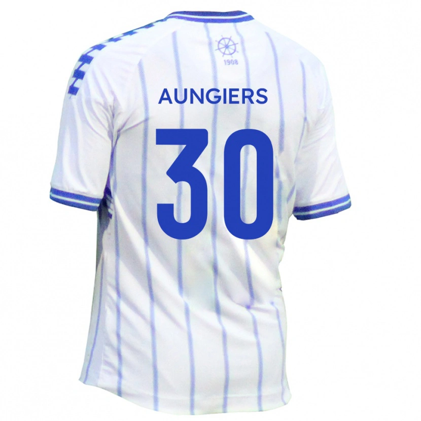 Danxen Criança Camisola Joe Aungiers #30 Branco Azul Principal 2025/26 Camisa Brasil