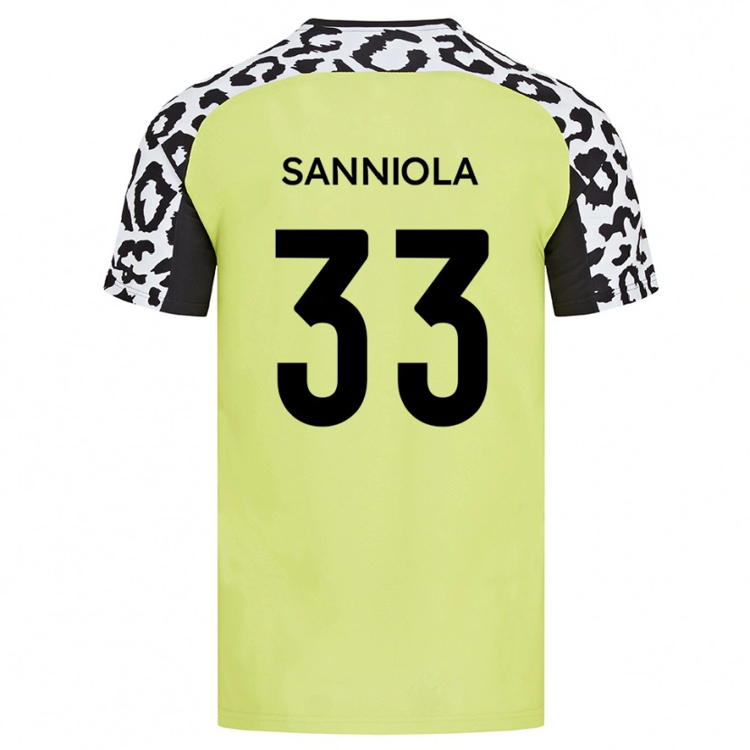 Danxen Criança Camisola Keon Sanniola #33 Amarelo Fluorescente Principal 2025/26 Camisa Brasil