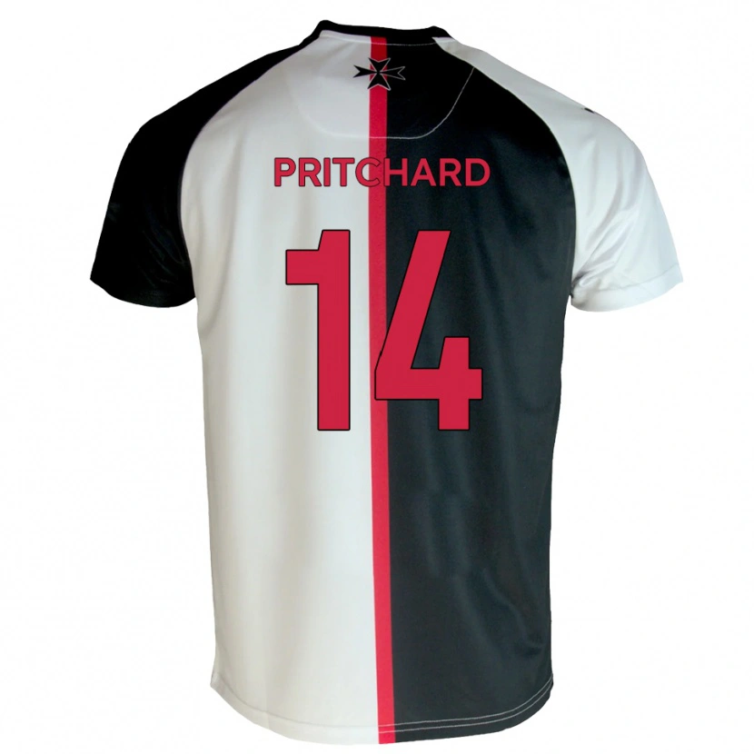 Danxen Criança Camisola Harry Pritchard #14 Branco Preto Principal 2025/26 Camisa Brasil