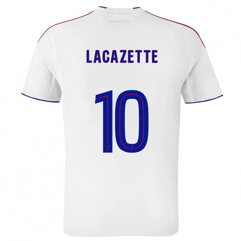 Danxen Criança Camisola Alexandre Lacazette #10 Branco Vermelho Principal 2025/26 Camisa Brasil