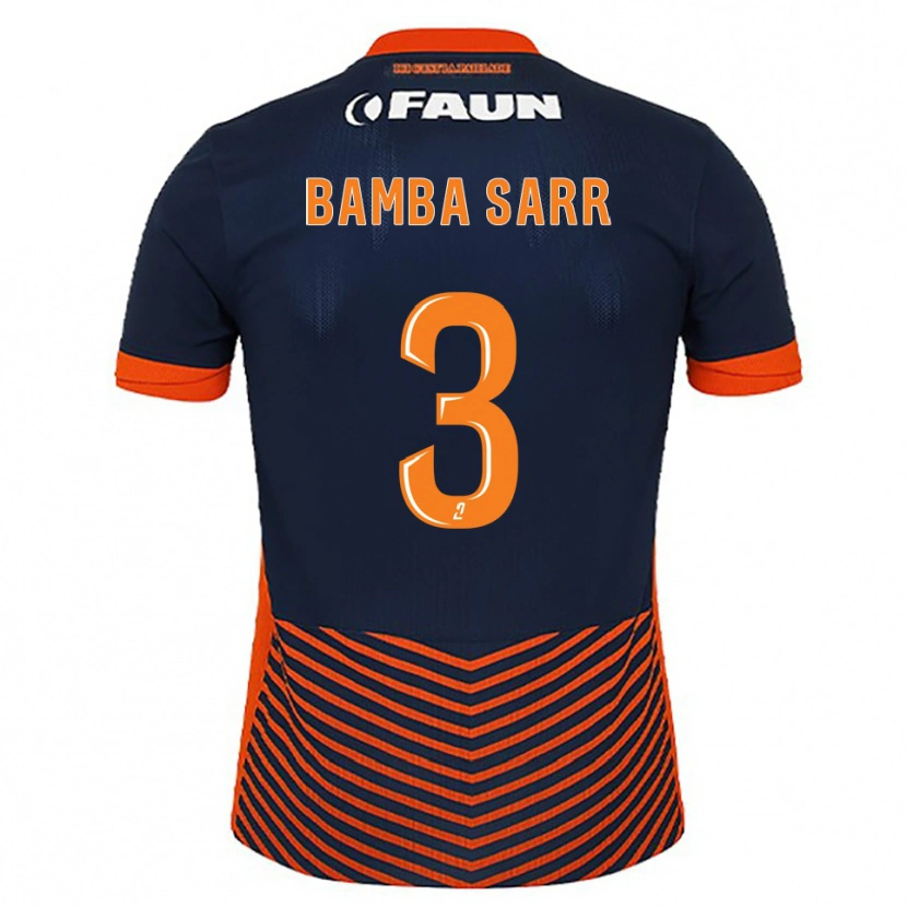 Danxen Criança Camisola Mamadou Bamba Sarr #3 Azul Meia-Noite Laranja Principal 2025/26 Camisa Brasil