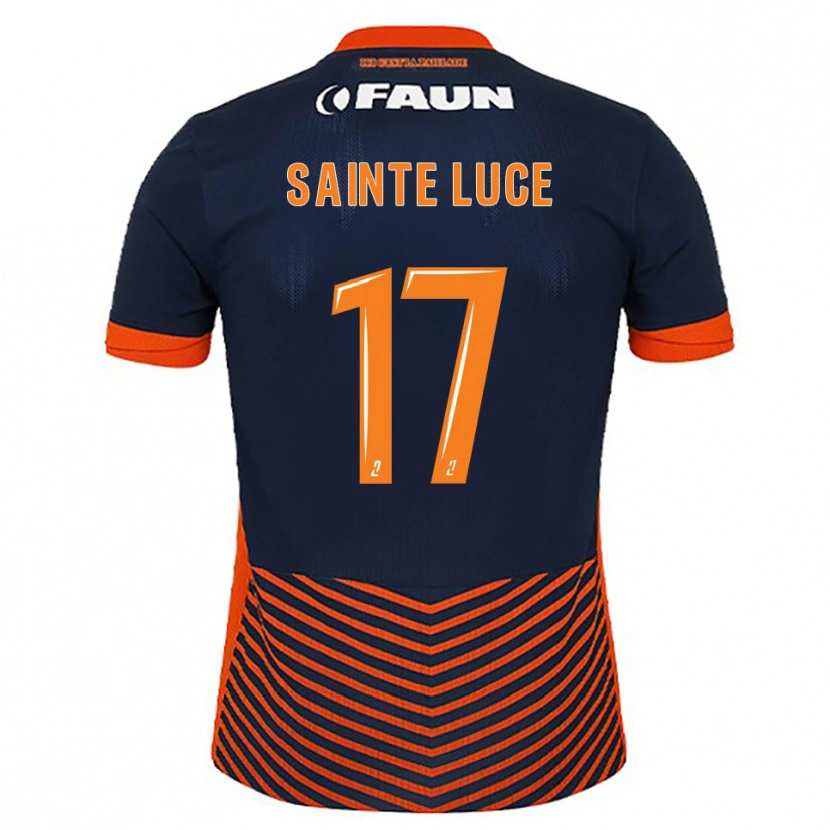 Danxen Criança Camisola Théo Sainte-Luce #17 Azul Meia-Noite Laranja Principal 2025/26 Camisa Brasil