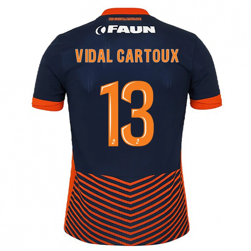 Danxen Criança Camisola Noah Vidal-Cartoux #13 Azul Meia-Noite Laranja Principal 2025/26 Camisa Brasil