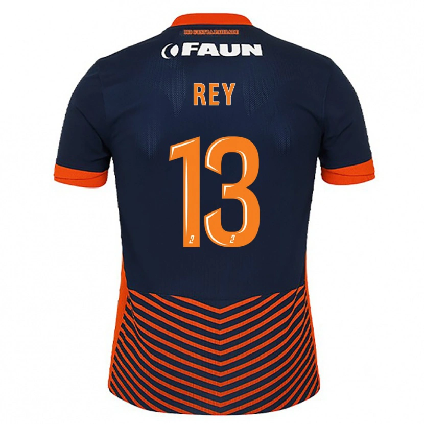 Danxen Criança Camisola Ruben Rey #13 Azul Meia-Noite Laranja Principal 2025/26 Camisa Brasil
