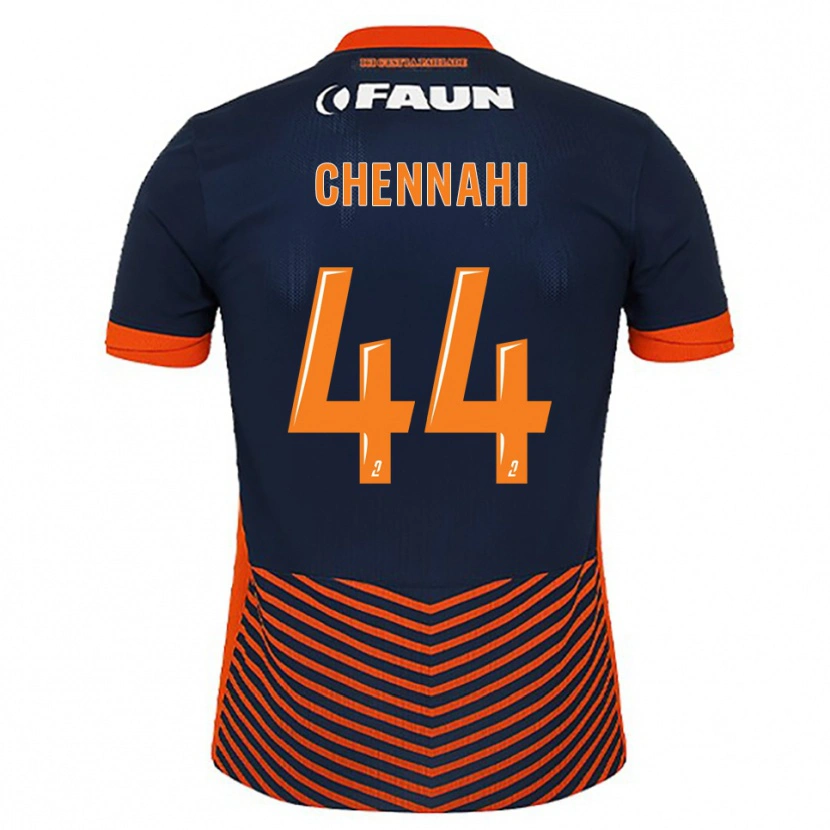 Danxen Criança Camisola Théo Chennahi #44 Azul Meia-Noite Laranja Principal 2025/26 Camisa Brasil