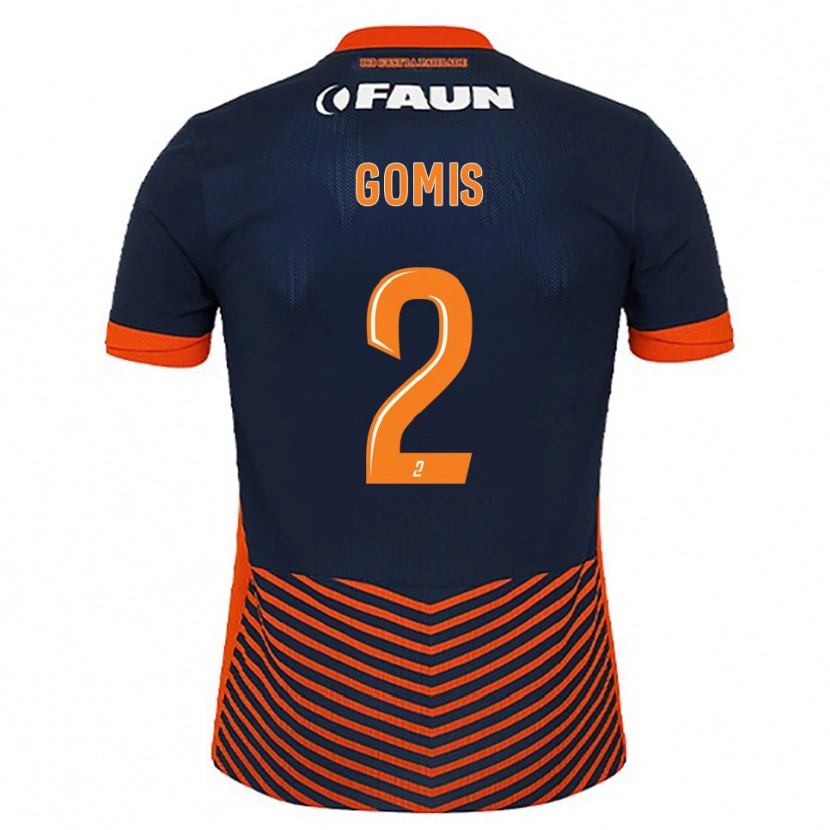 Danxen Criança Camisola Kabissan Gomis #2 Azul Meia-Noite Laranja Principal 2025/26 Camisa Brasil