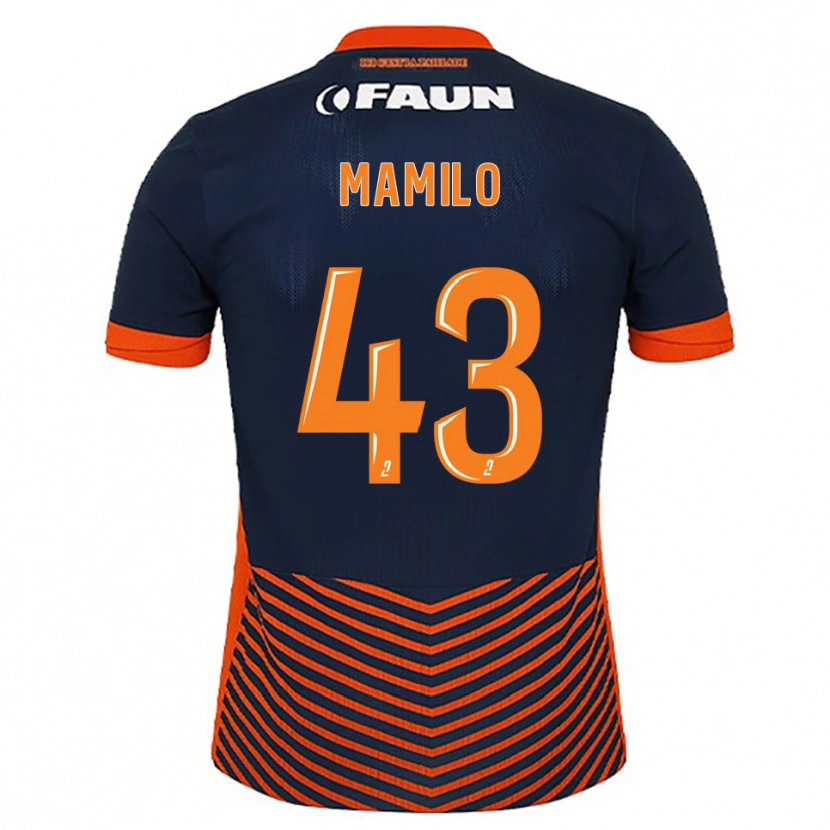 Danxen Criança Camisola Craig Mamilo #43 Azul Meia-Noite Laranja Principal 2025/26 Camisa Brasil