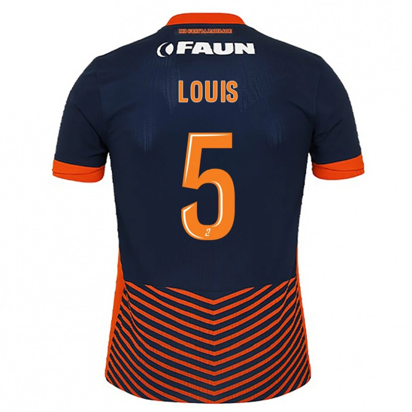 Danxen Criança Camisola Kethna Louis #5 Azul Meia-Noite Laranja Principal 2025/26 Camisa Brasil