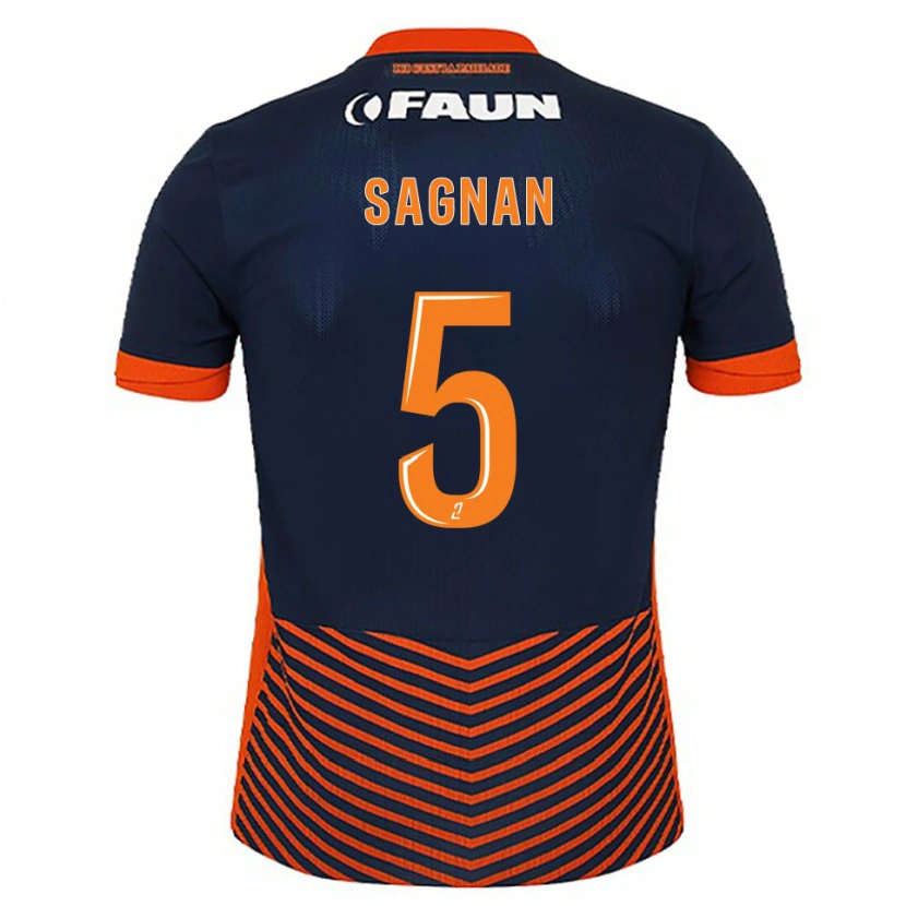 Danxen Criança Camisola Modibo Sagnan #5 Azul Meia-Noite Laranja Principal 2025/26 Camisa Brasil
