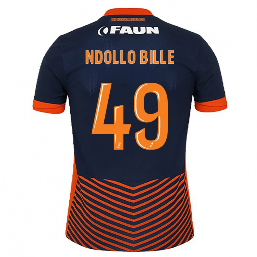 Danxen Criança Camisola Wilfried Ndollo Bille #49 Azul Meia-Noite Laranja Principal 2025/26 Camisa Brasil