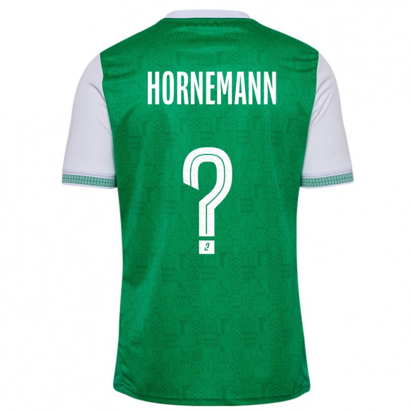 Danxen Criança Camisola Sofie Hornemann #0 Verde Branco Principal 2025/26 Camisa Brasil