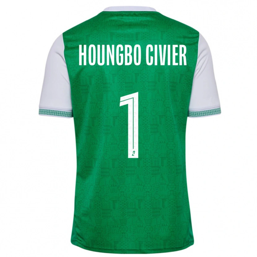 Danxen Criança Camisola Matéo Houngbo Civier #1 Verde Branco Principal 2025/26 Camisa Brasil