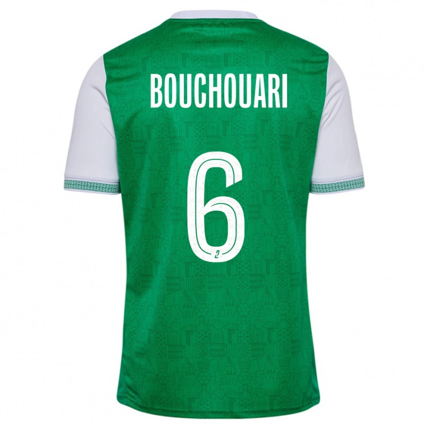 Danxen Criança Camisola Benjamin Bouchouari #6 Verde Branco Principal 2025/26 Camisa Brasil