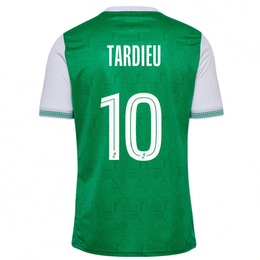 Danxen Criança Camisola Florian Tardieu #10 Verde Branco Principal 2025/26 Camisa Brasil