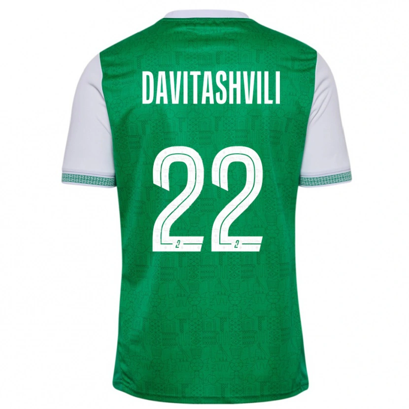 Danxen Criança Camisola Zuriko Davitashvili #22 Verde Branco Principal 2025/26 Camisa Brasil