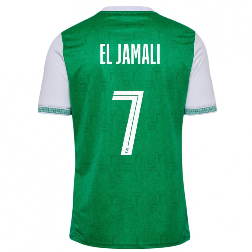 Danxen Criança Camisola Nadir El Jamali #7 Verde Branco Principal 2025/26 Camisa Brasil