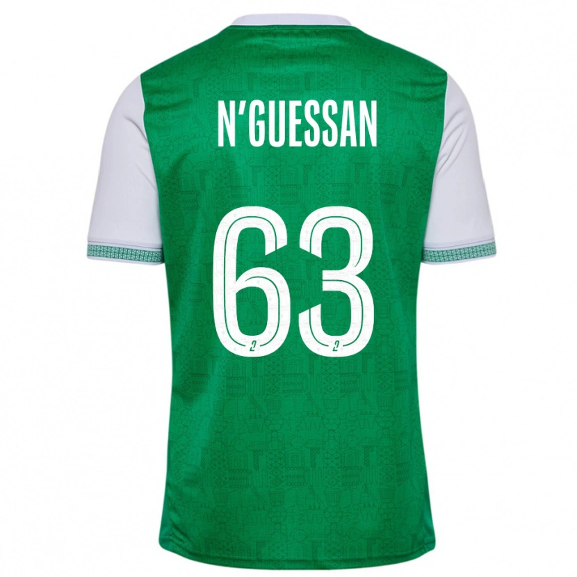 Danxen Criança Camisola Djylian N'guessan #63 Verde Branco Principal 2025/26 Camisa Brasil