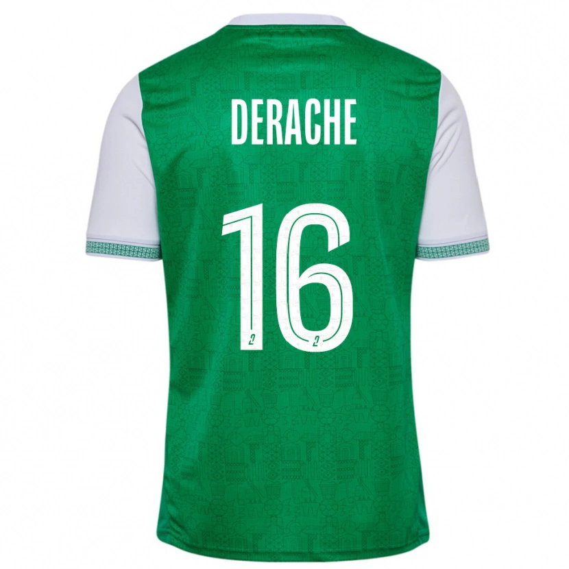 Danxen Criança Camisola Joseph Derache #16 Verde Branco Principal 2025/26 Camisa Brasil