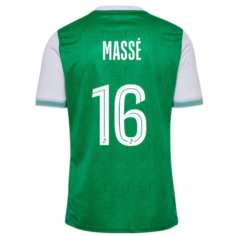 Danxen Criança Camisola Maël Massé #16 Verde Branco Principal 2025/26 Camisa Brasil