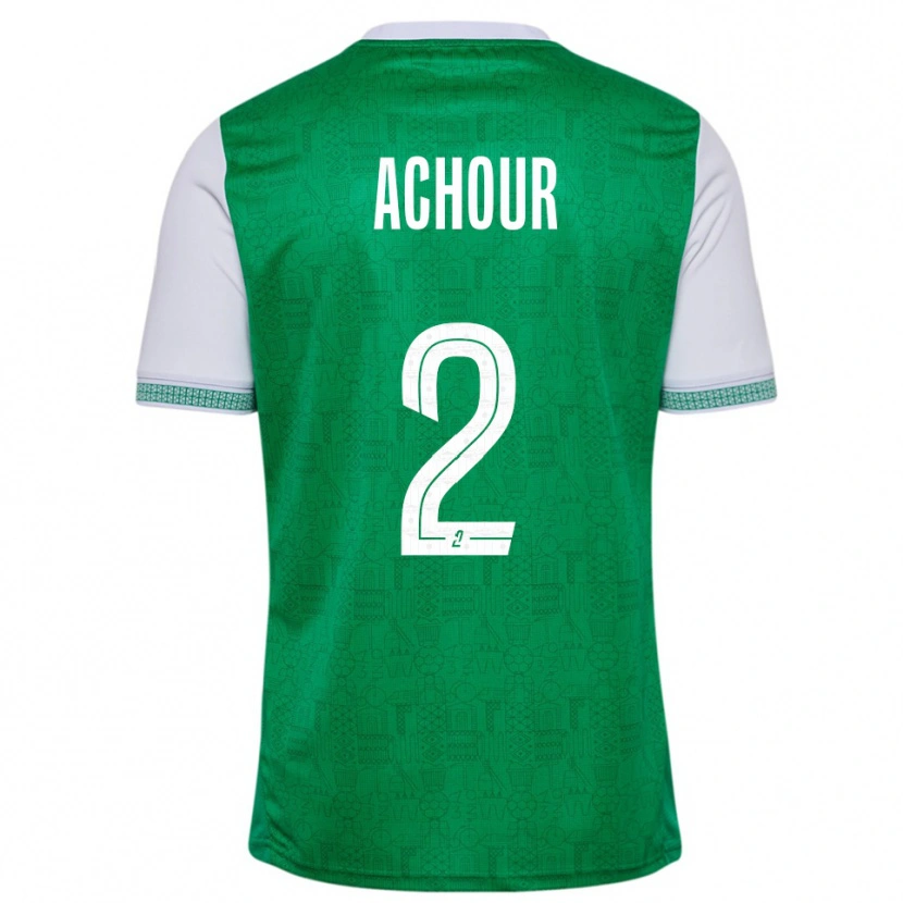 Danxen Criança Camisola Samy Achour #2 Verde Branco Principal 2025/26 Camisa Brasil