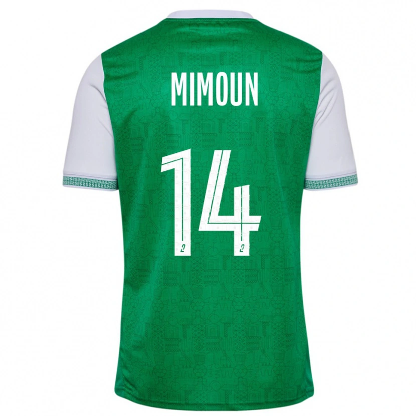 Danxen Criança Camisola Yanis Mimoun #14 Verde Branco Principal 2025/26 Camisa Brasil