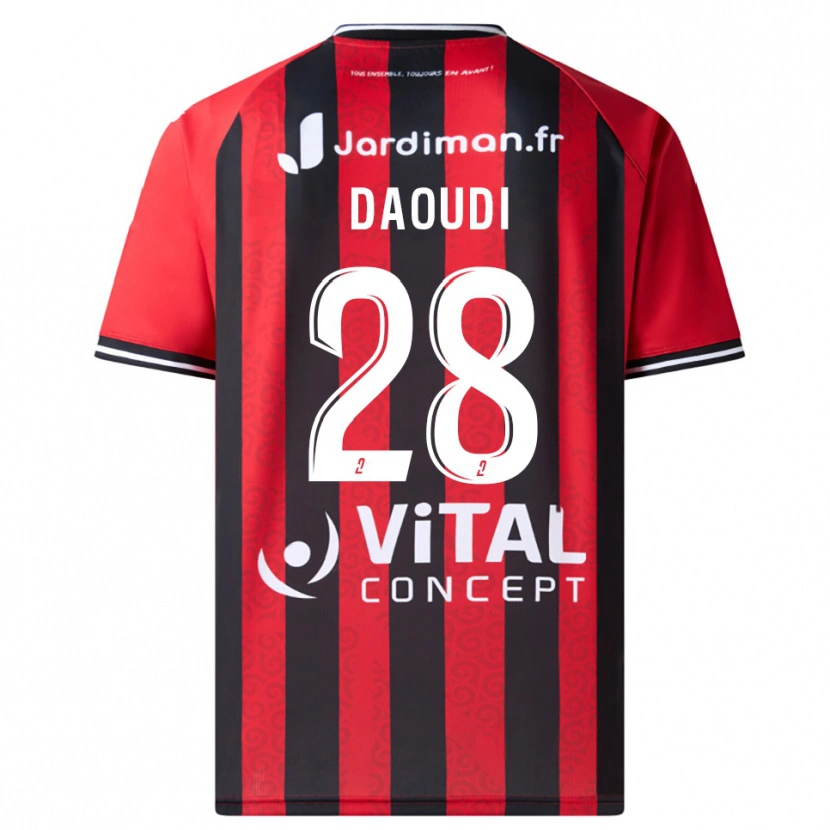 Danxen Criança Camisola Sana Daoudi #28 Vermelho Preto Principal 2025/26 Camisa Brasil