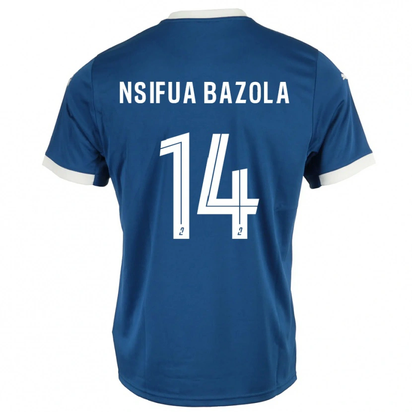 Danxen Criança Camisola Preston Nsifua Bazola #14 Azul Branco Principal 2025/26 Camisa Brasil