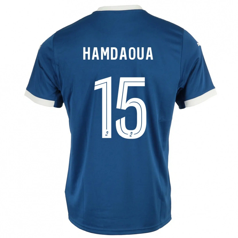 Danxen Criança Camisola Noham Hamdaoua #15 Azul Branco Principal 2025/26 Camisa Brasil