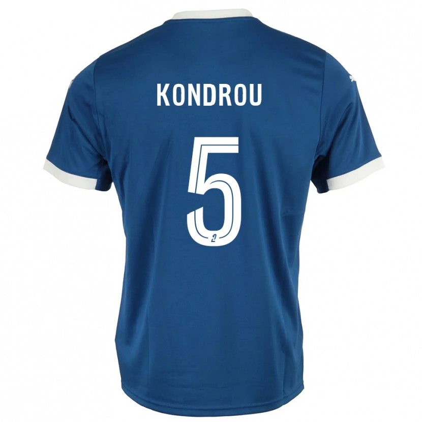 Danxen Criança Camisola David Kondrou #5 Azul Branco Principal 2025/26 Camisa Brasil
