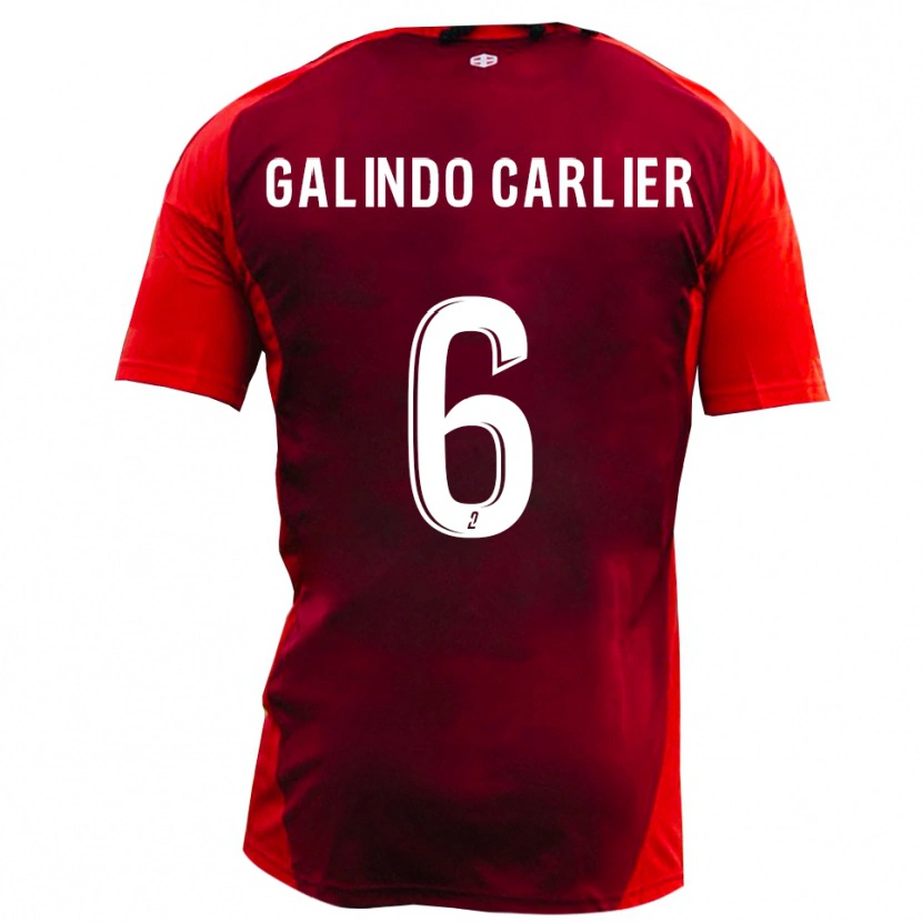 Danxen Criança Camisola Luca Galindo Carlier #6 Vermelho Borgonha Principal 2025/26 Camisa Brasil