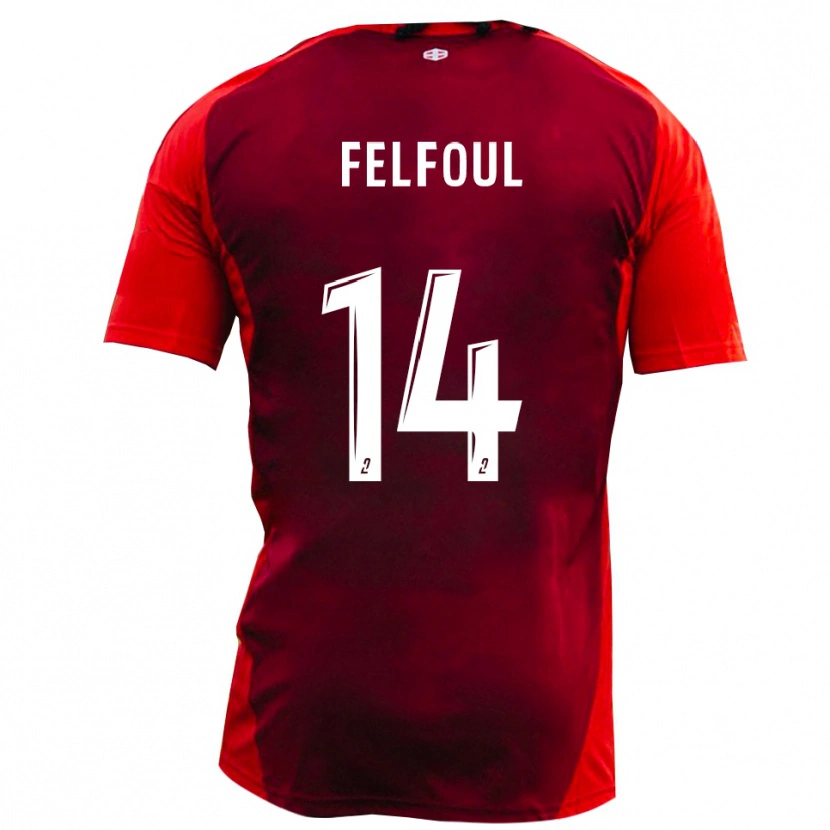 Danxen Criança Camisola Wassim Felfoul #14 Vermelho Borgonha Principal 2025/26 Camisa Brasil