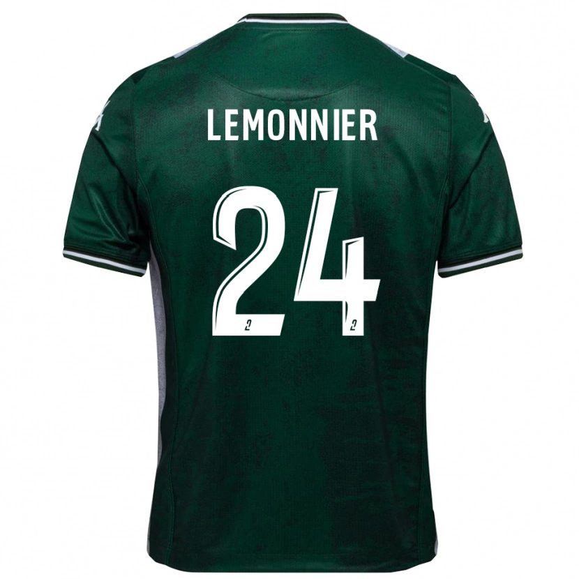 Danxen Criança Camisola Pierre Lemonnier #24 Verde Branco Principal 2025/26 Camisa Brasil