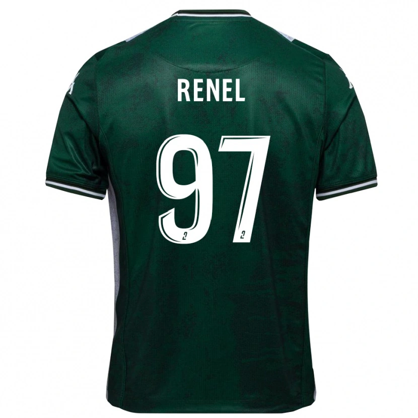 Danxen Criança Camisola Samuel Renel #97 Verde Branco Principal 2025/26 Camisa Brasil