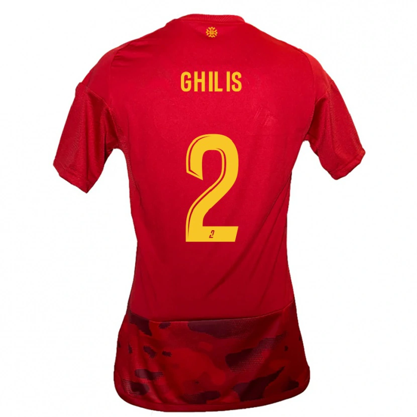 Danxen Criança Camisola Mohamed Ghilis #2 Vermelho Amarelo Principal 2025/26 Camisa Brasil