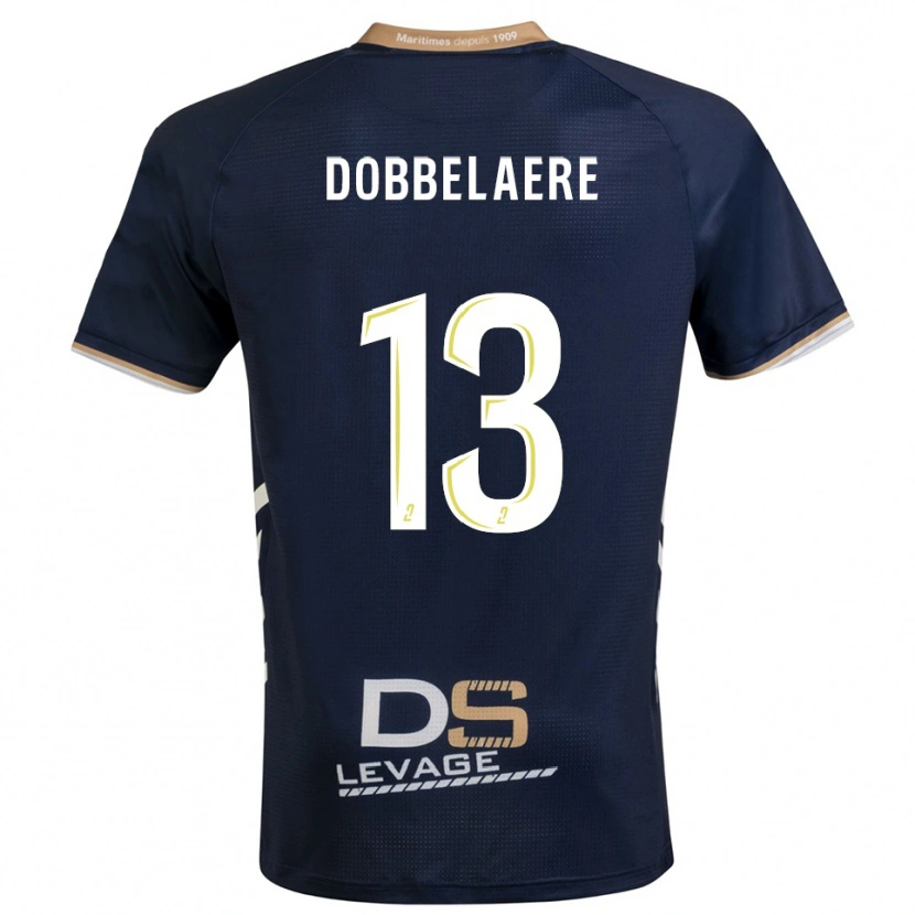 Danxen Criança Camisola Maxime Dobbelaere #13 Azul Marinho Dourado Principal 2025/26 Camisa Brasil