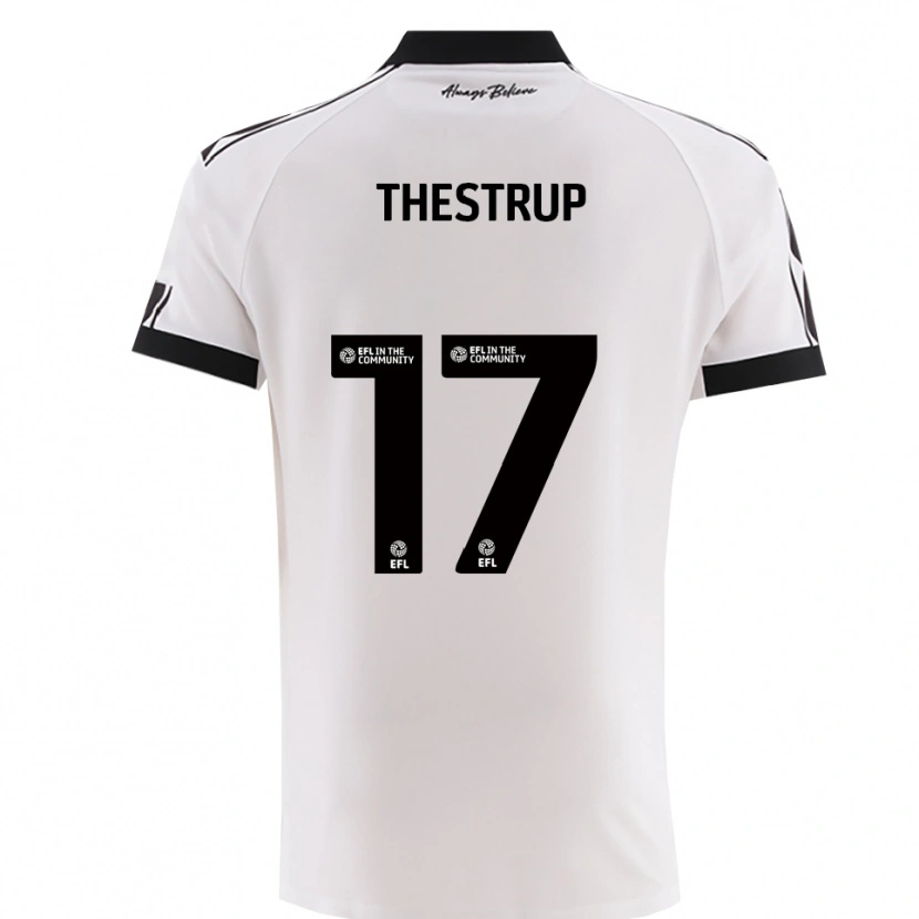 Danxen Criança Camisola Amalie Thestrup #17 Branco Preto Alternativa 2025/26 Camisa Brasil