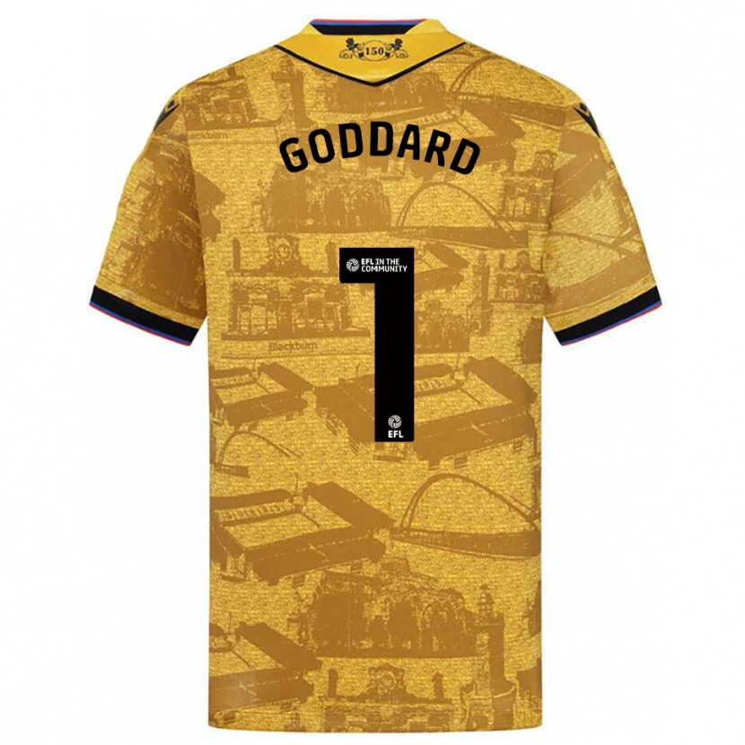 Danxen Criança Camisola Felix Goddard #1 Dourado Preto Alternativa 2025/26 Camisa Brasil
