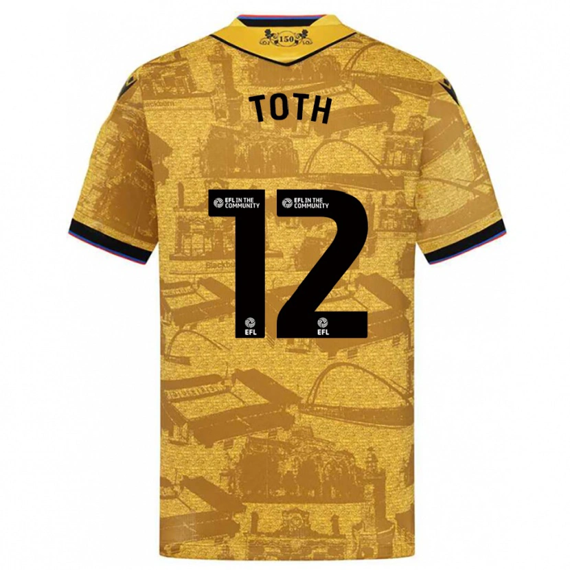 Danxen Criança Camisola Balázs Tóth #12 Dourado Preto Alternativa 2025/26 Camisa Brasil