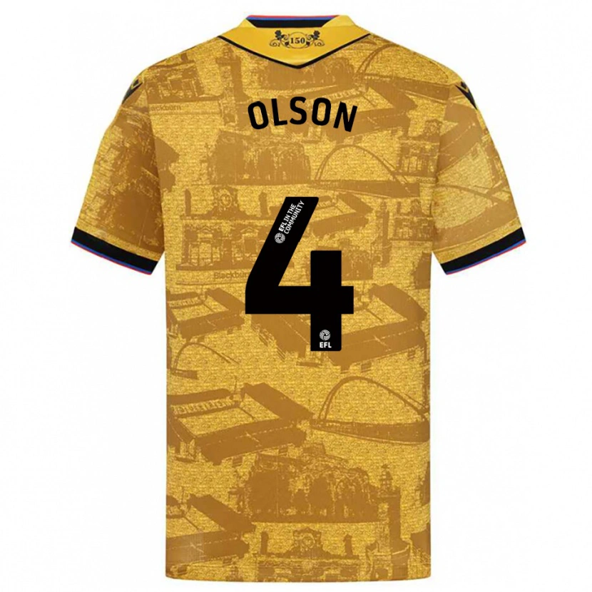 Danxen Criança Camisola Charlie Olson #4 Dourado Preto Alternativa 2025/26 Camisa Brasil