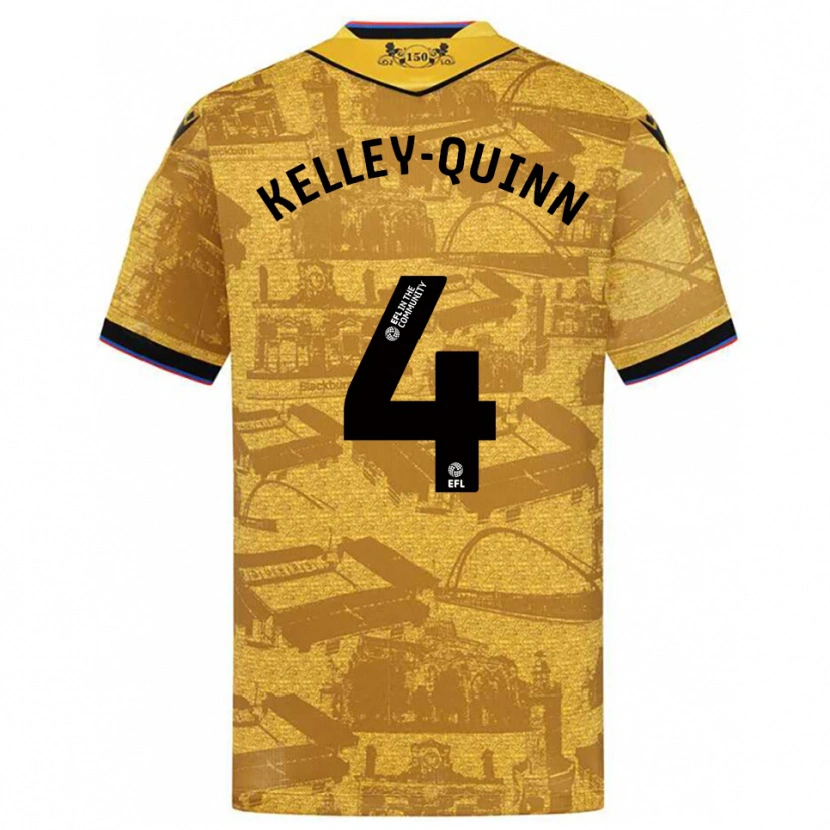 Danxen Criança Camisola Leon Kelley-Quinn #4 Dourado Preto Alternativa 2025/26 Camisa Brasil