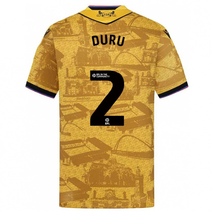Danxen Criança Camisola Leo Duru #2 Dourado Preto Alternativa 2025/26 Camisa Brasil