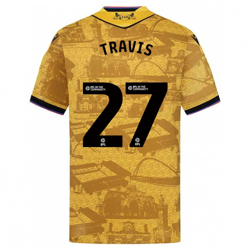 Danxen Criança Camisola Lewis Travis #27 Dourado Preto Alternativa 2025/26 Camisa Brasil