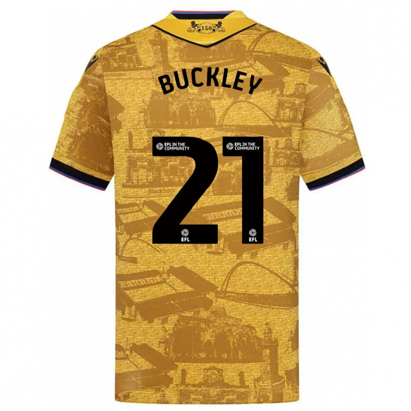 Danxen Criança Camisola John Buckley #21 Dourado Preto Alternativa 2025/26 Camisa Brasil