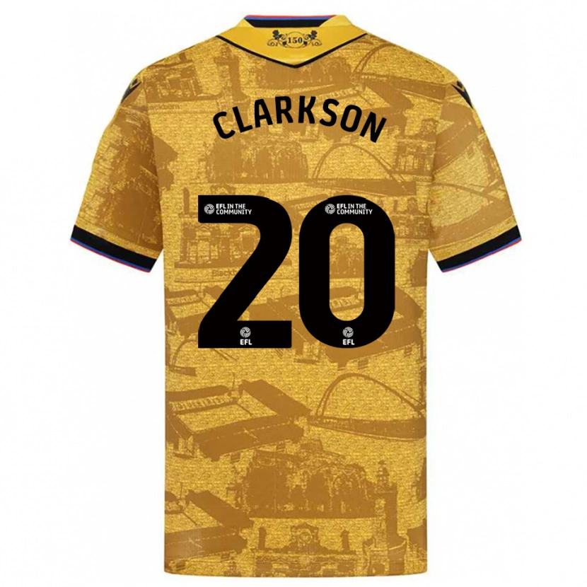 Danxen Criança Camisola Eve Clarkson #20 Dourado Preto Alternativa 2025/26 Camisa Brasil