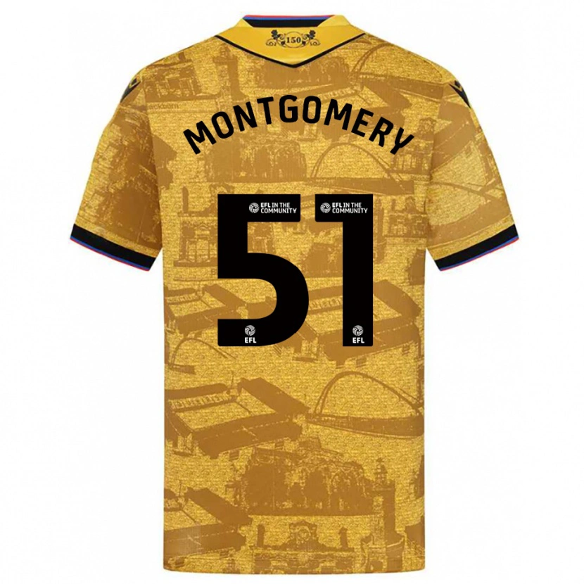 Danxen Criança Camisola Kristi Montgomery #51 Dourado Preto Alternativa 2025/26 Camisa Brasil